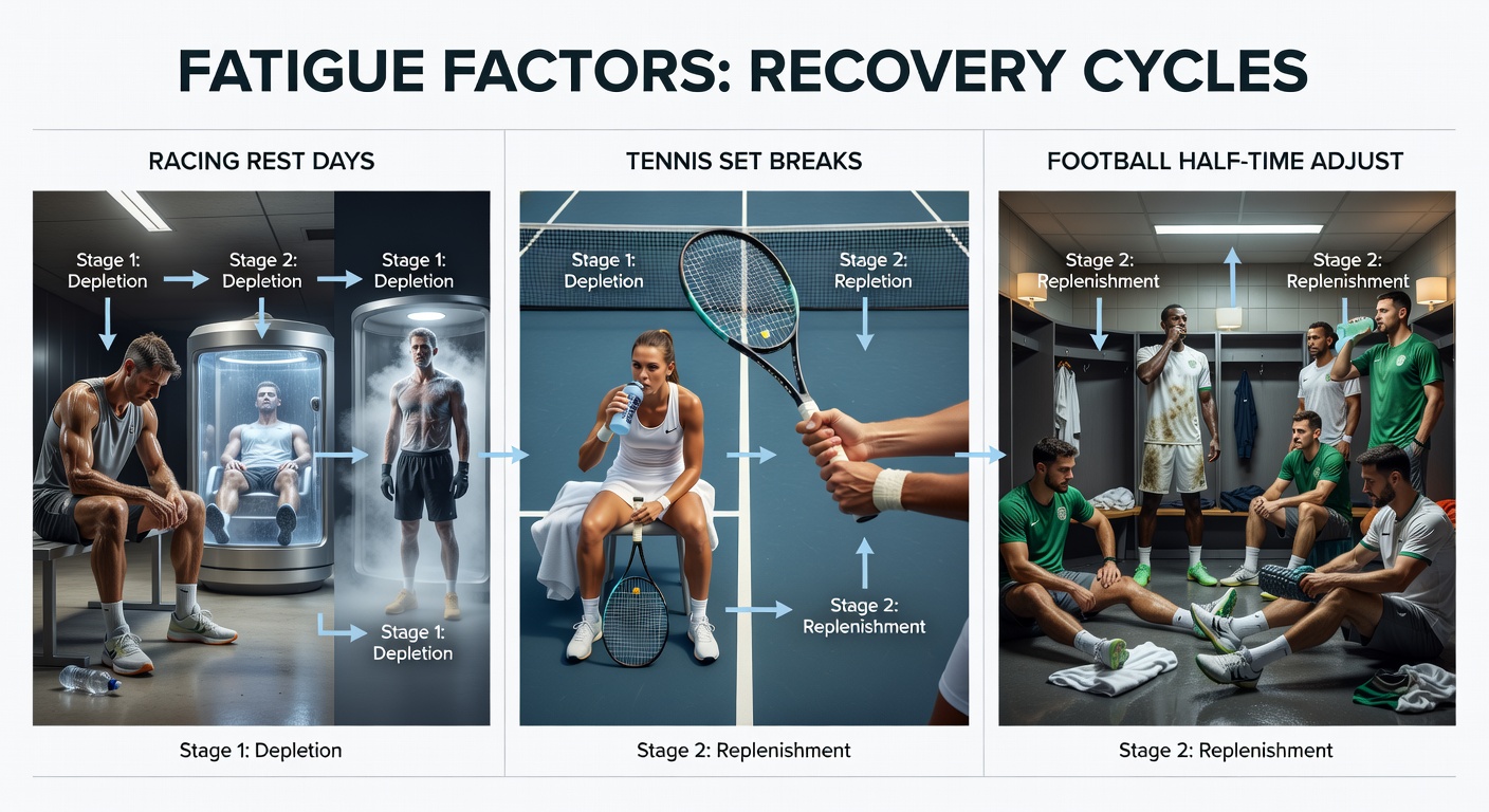 Tennis player hydrating during a set break on clay court, highlighting recovery tactics that strengthen tennis legs in accumulator bets