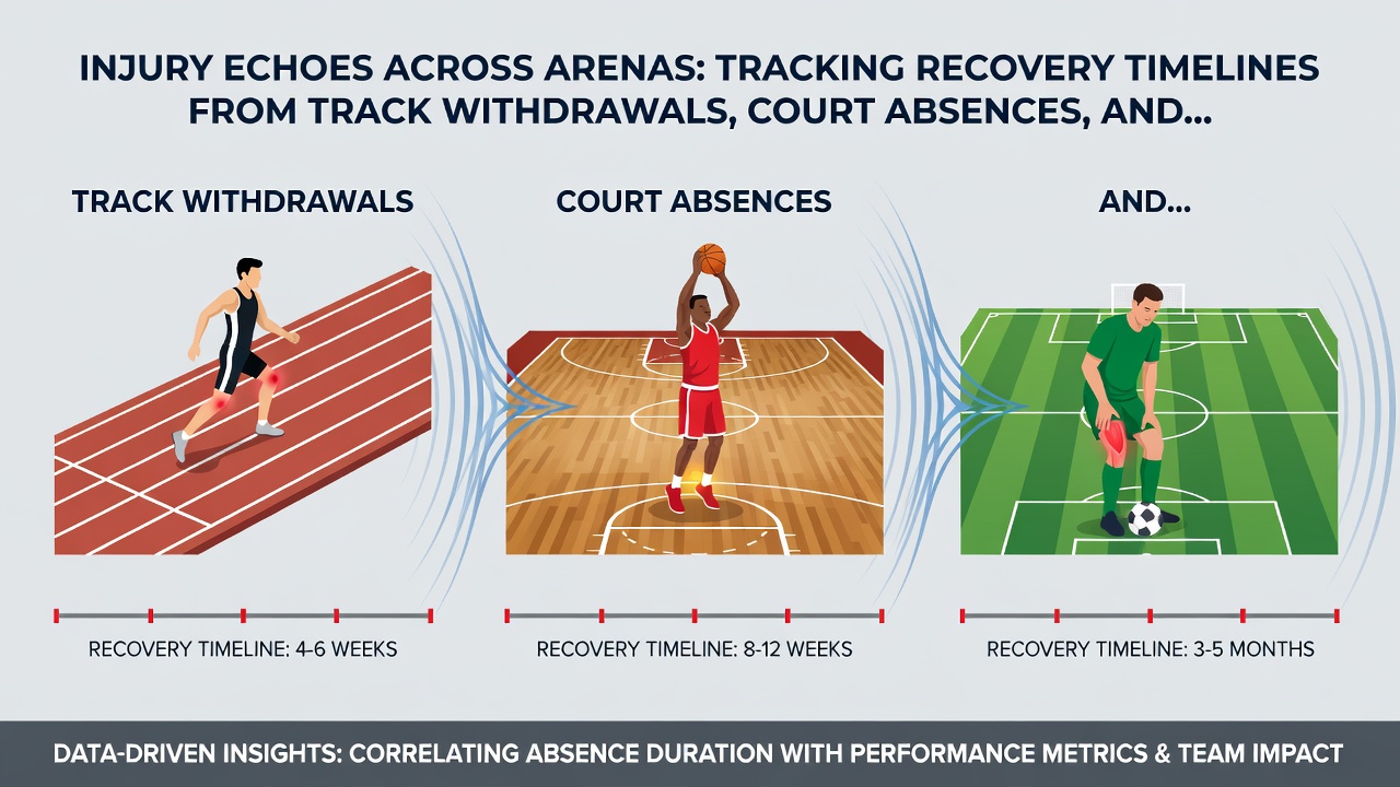 Data charts showing recovery timelines and betting adjustments across three sports with injury statistics