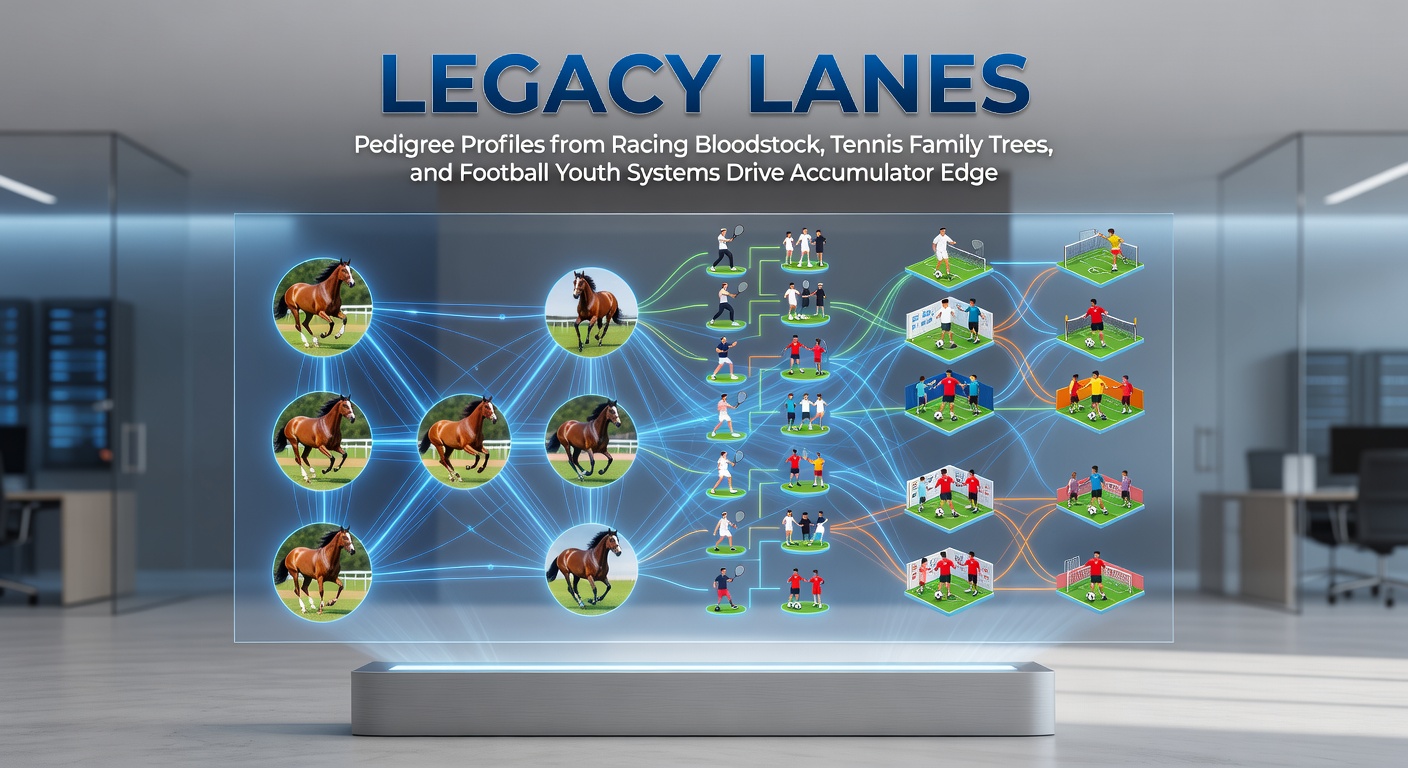 A sleek racehorse galloping on a track with pedigree charts overlaid, symbolizing bloodstock heritage in betting strategies