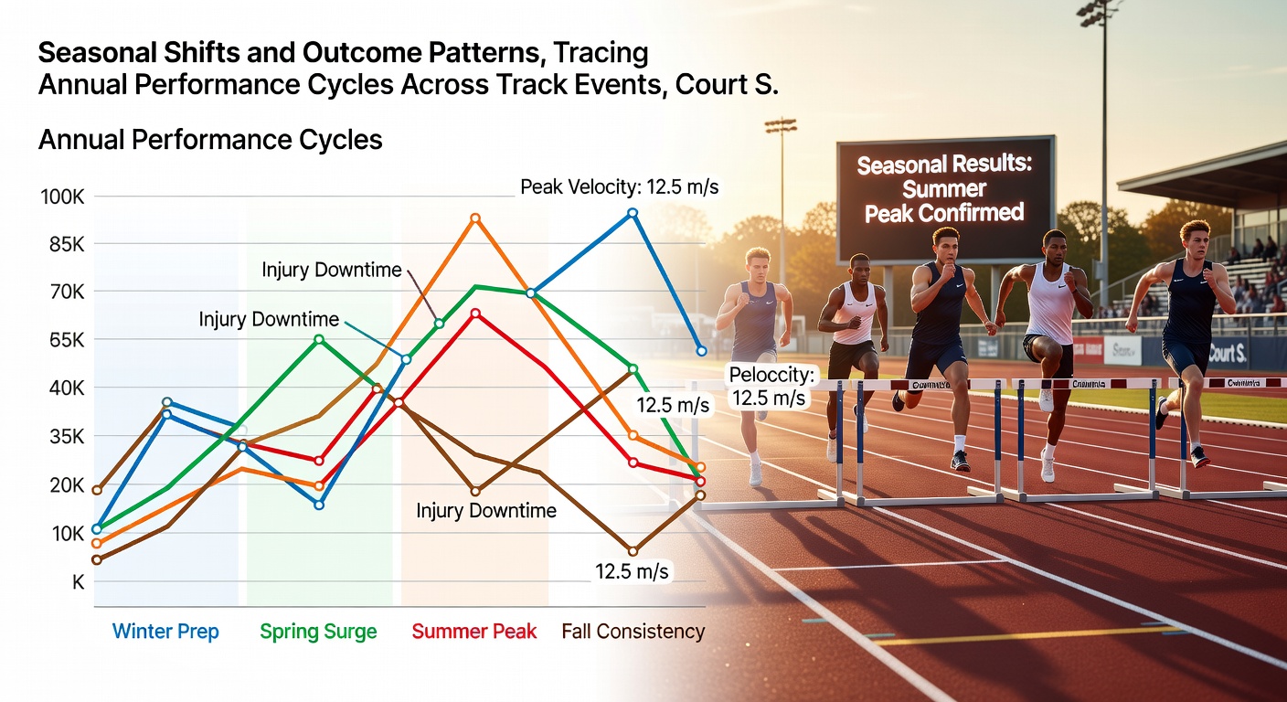 Detailed graph showing cross-sport performance correlations over annual cycles with highlighted seasonal peaks
