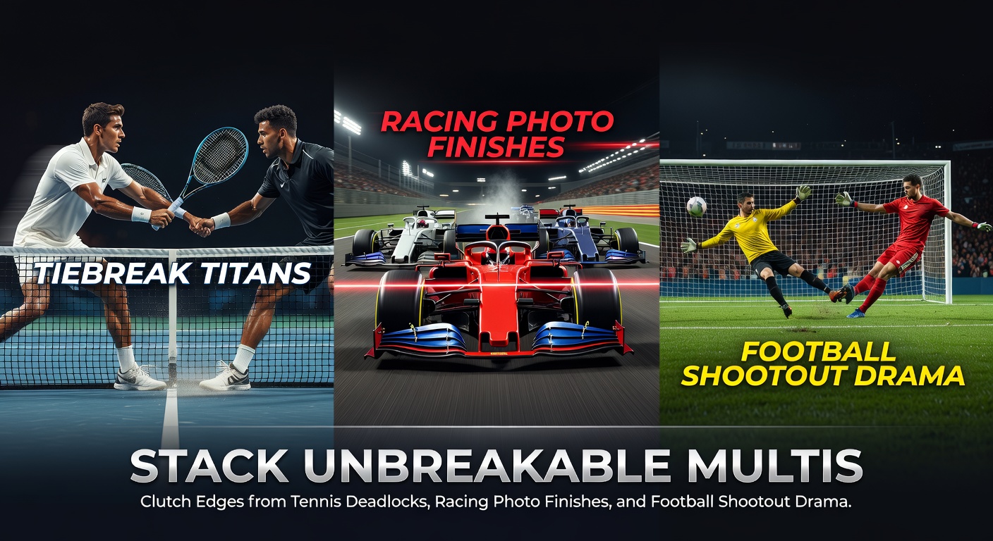 Intense tennis tiebreak moment with players locked in a deadlock under stadium lights