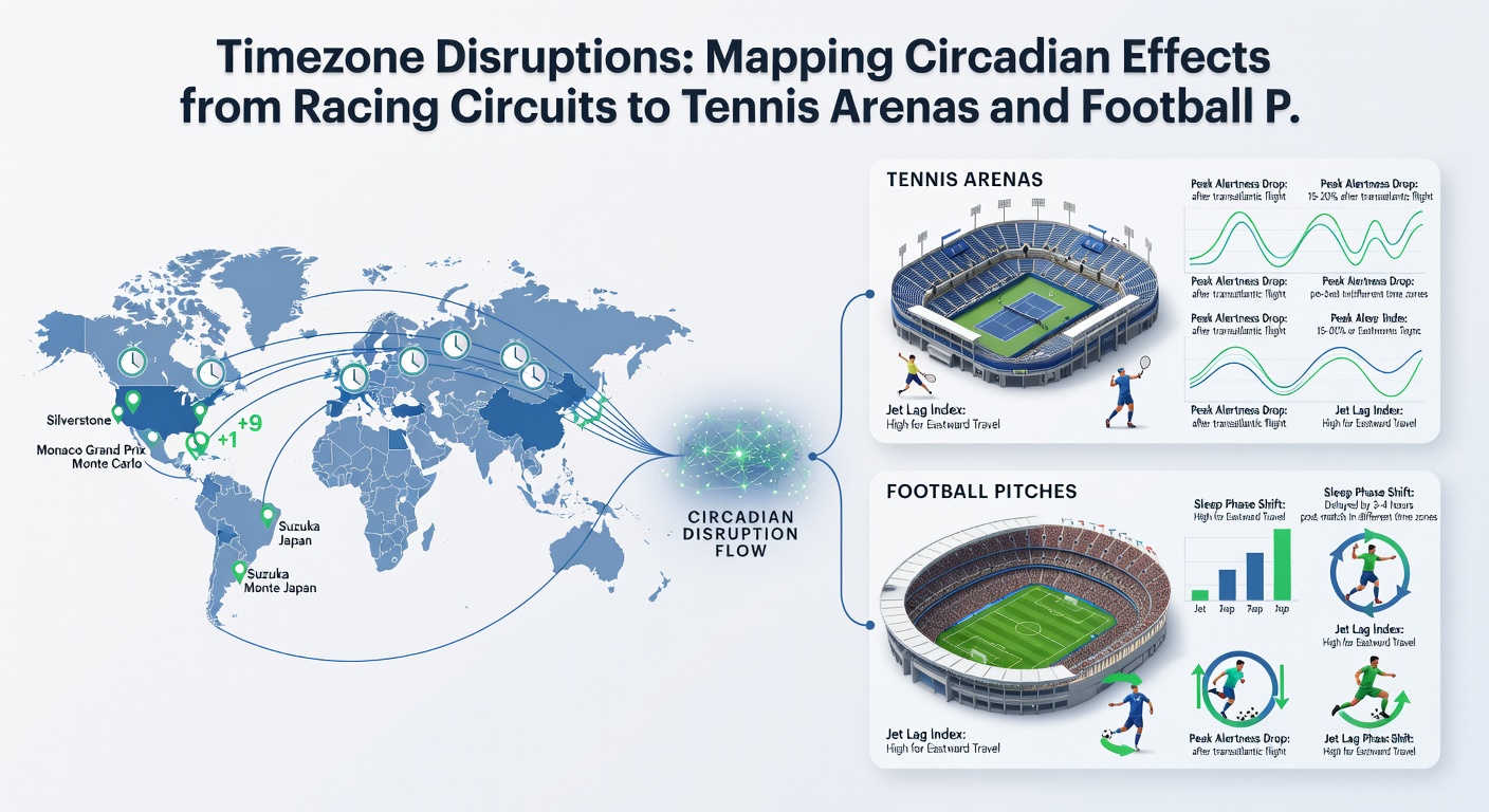 Athletes adjusting to new time zones across racing, tennis and football venues
