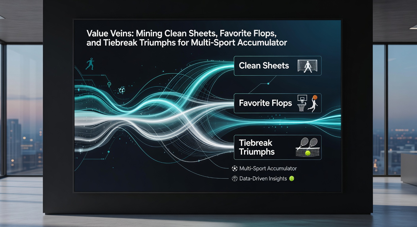Dynamic chart overlay of clean sheet trends, favorite upset graphs, and tiebreak win probabilities intersecting for accumulator strategies