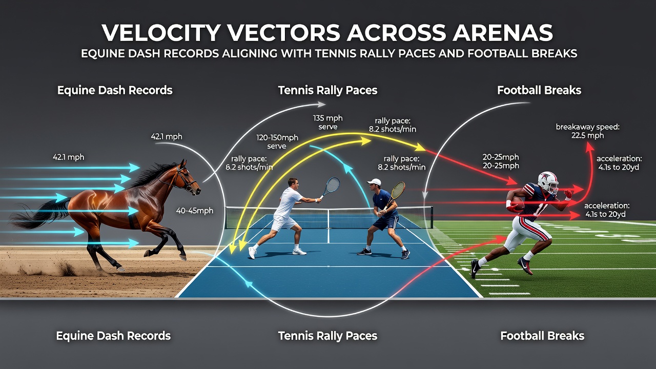 Heatmap visualization of aligned velocity data points from three sports feeding into a multi-outcome probability matrix